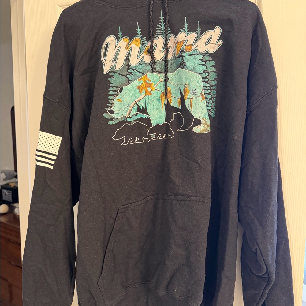 Grunt Style Black Hoodie with White Crossed Rifles Print